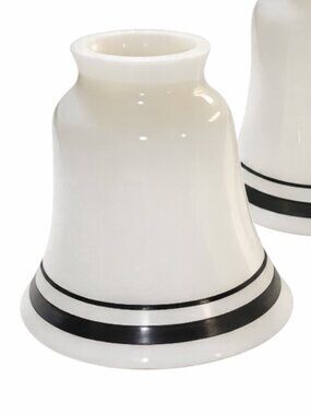 Set of 3, Rejuvination 5" glass shade w black stripe.  Like new